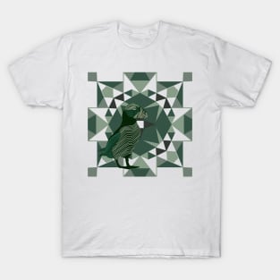 Geometrical Green Puffin T-Shirt